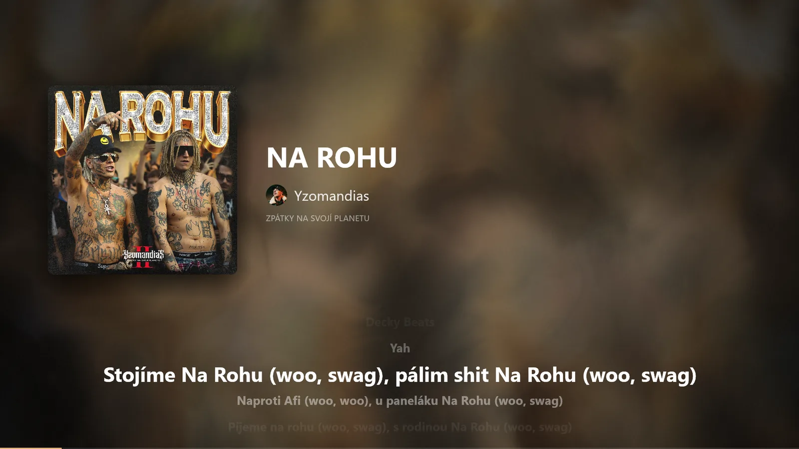 Cover art and synced lyrics